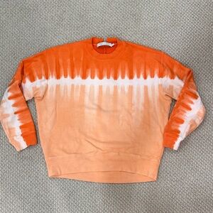 Proenza Schouler White Label Orange Tie Dyed Sweatshirt sz M
